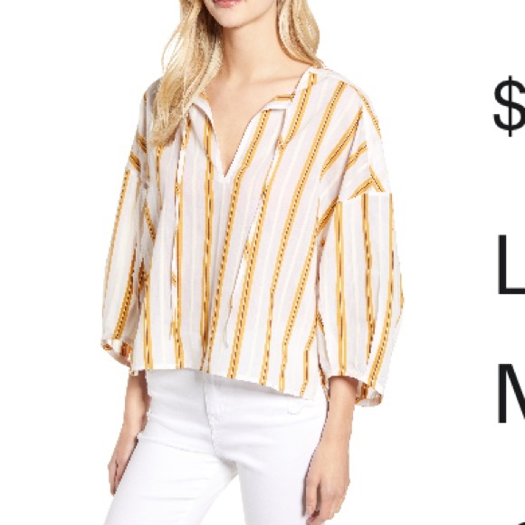 Lou & Grey Tops - 🕶️LOU & GREY Cotton Stripe Popover Blouse Lightweight Summer Loose Fit L